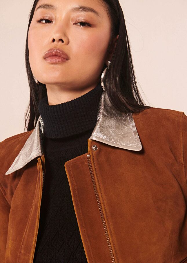 Veste Vicenzamarron en nubuck