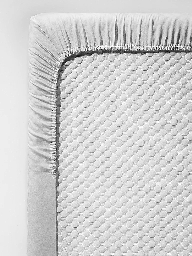 FLEURESSE Satin Spannleintuch Royal Uni 180x200cm Silber silber
