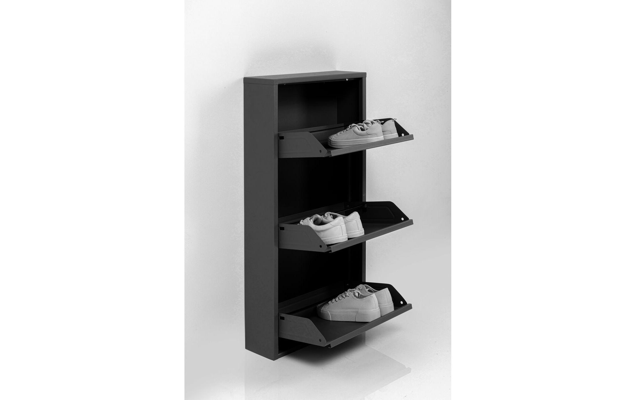Schuhschrank Caruso 3-er, 50 x 103 cm, Schwarz<br>Schuhschrank
