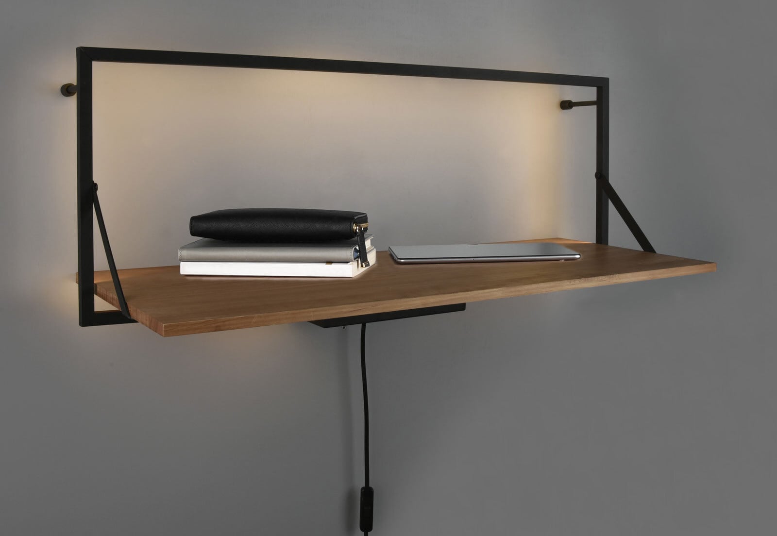 LED-Regal Leonie 90 x 30 cm Artisan-Eiche/schwarz