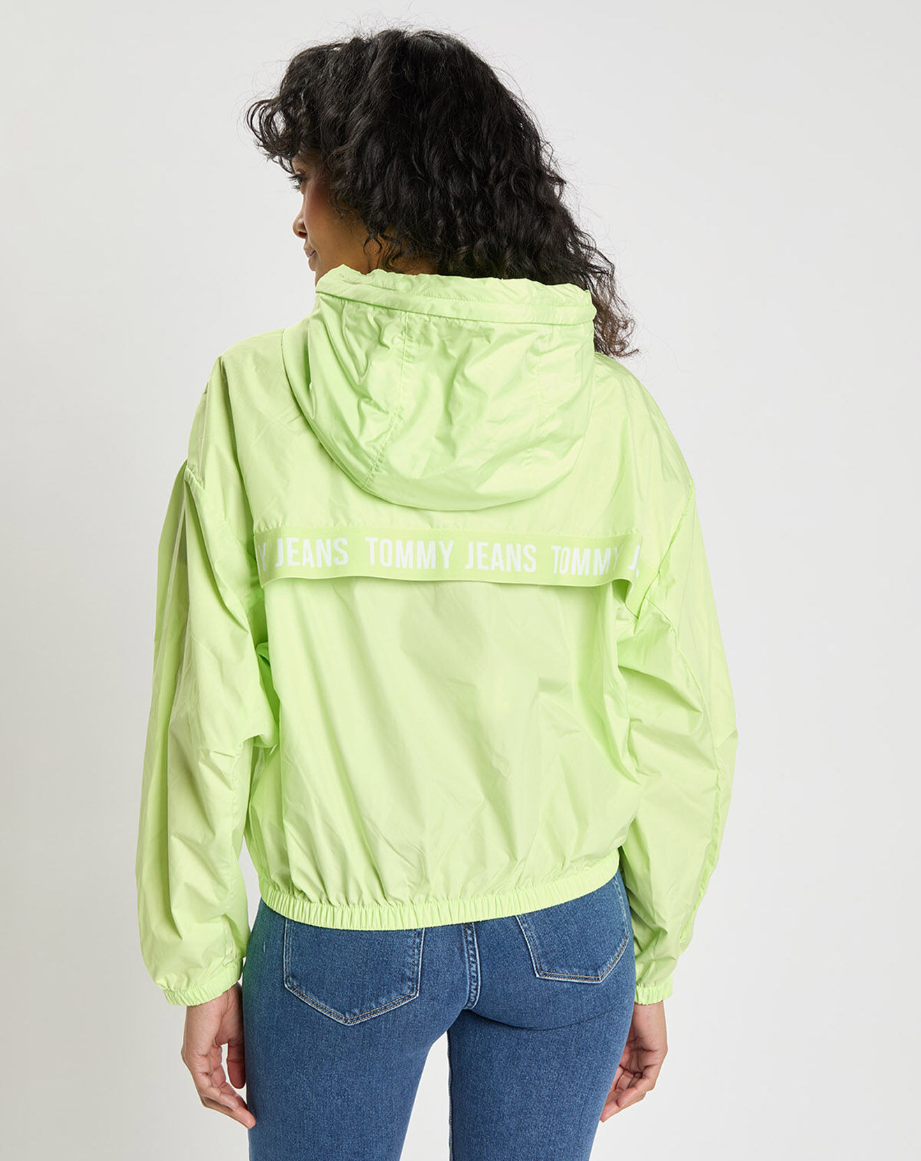 Tommy Jeans Coupe-vent yoke tape rib windbreaker vert anis