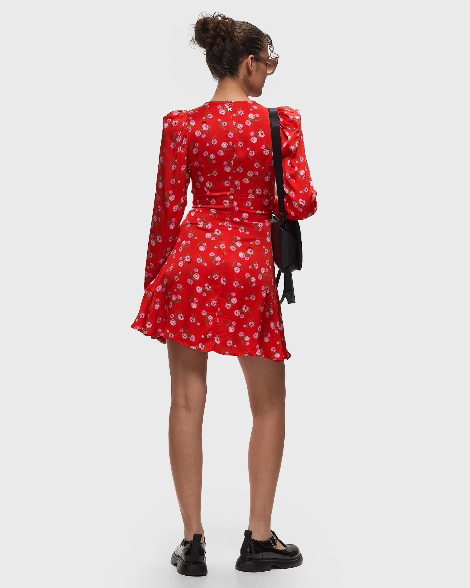 ROTATE Birger Christensen PRINTED V-NECK MINI DRESS