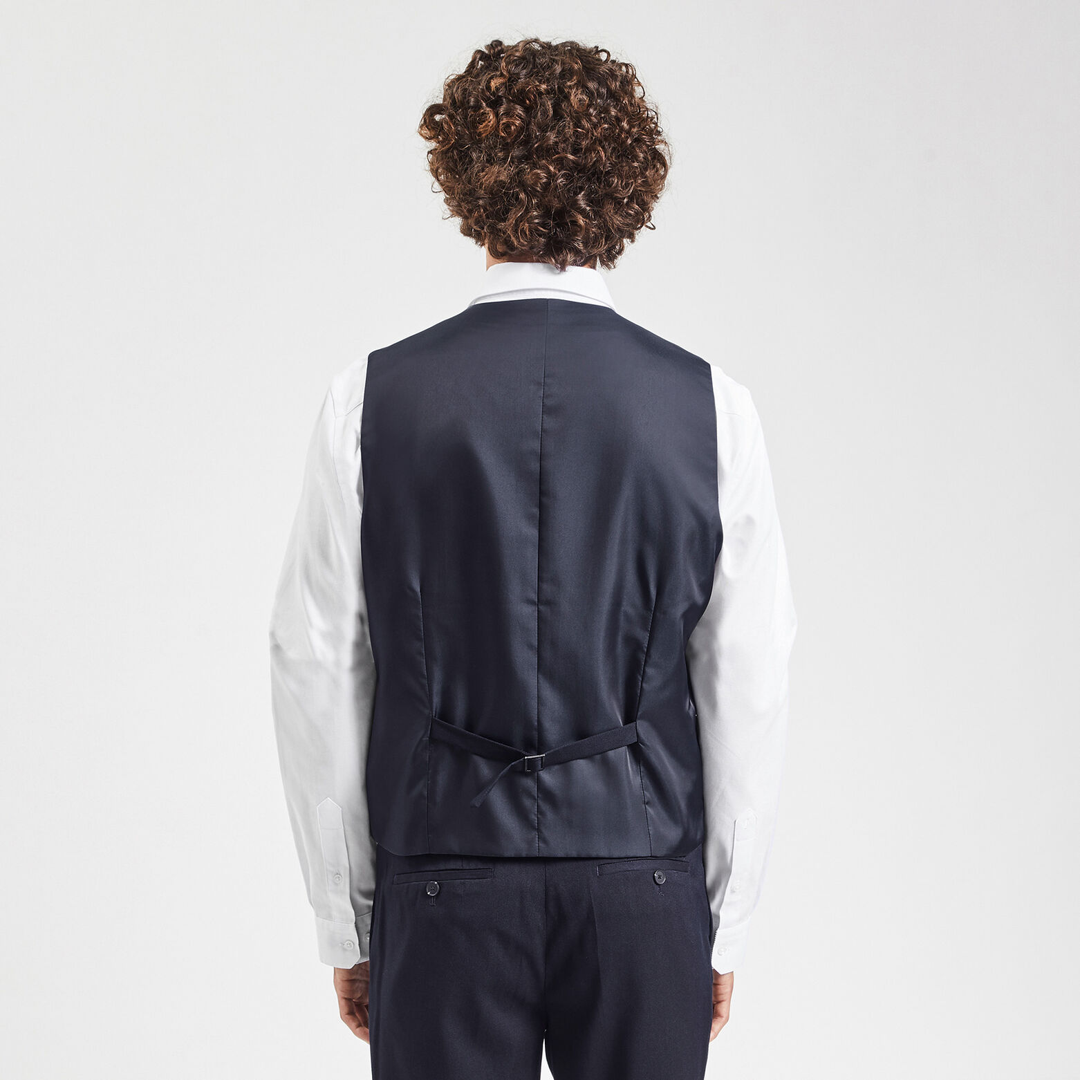 Gilet de costume uni slim Bleu Marine