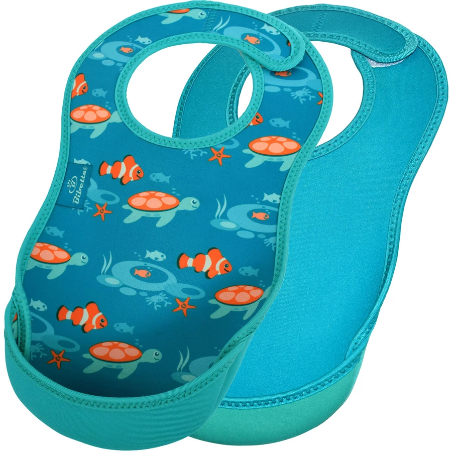 Bibetta Neopren-Lätzchen UltraBib® Tropischer Fisch  Türkis, 2 Stück