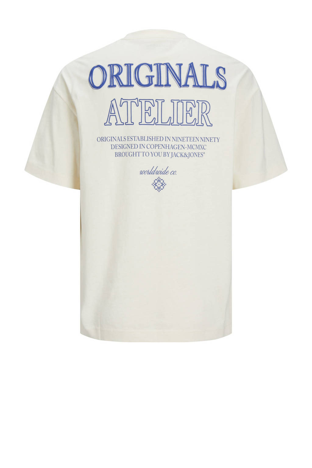 JACK & JONES T-shirt JORSANTORINI met backprint offwhite