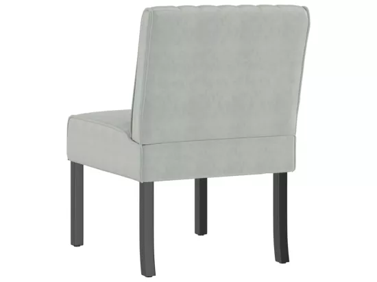 Fauteuil sans accoudoirs gris clair velours