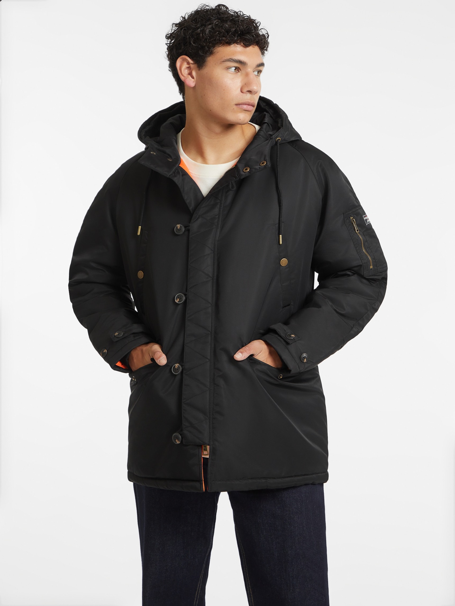 Parka de nylon com capuz