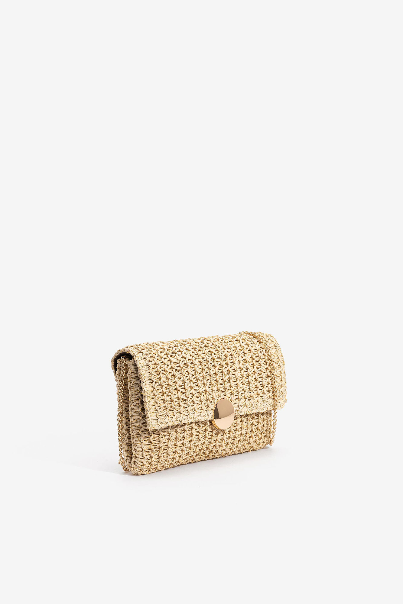 clutch de festa com cordão metálico