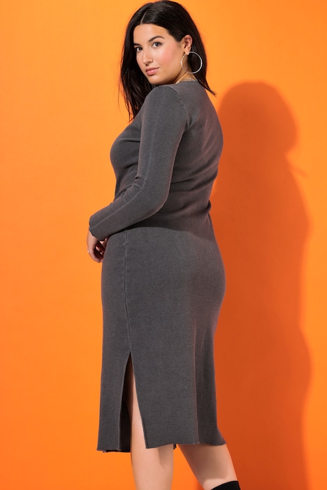 Schlauchkleid, Slim Shape, Rippjersey