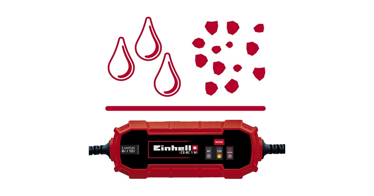 EINHELLAcculader CE-BC 1 M oplader  (Rood/zwart)