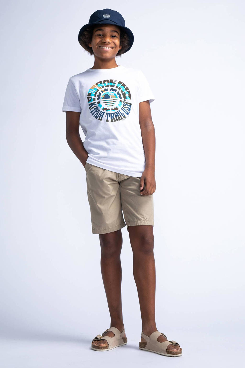 Petrol Industries T-shirt met printopdruk wit
