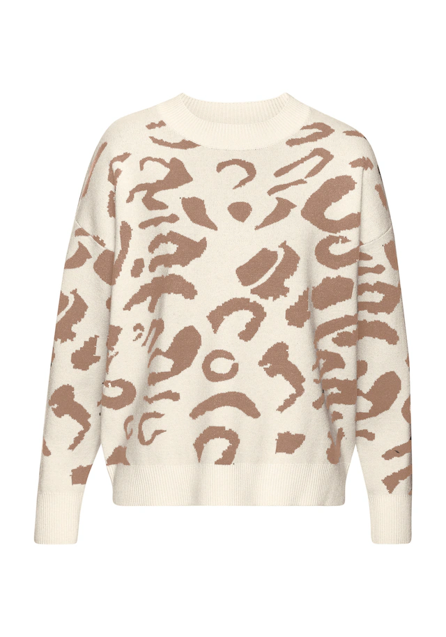 LASCANA Jacquardpullover mit Leomuster, dicker Strickpullover, Animalprint, modisch