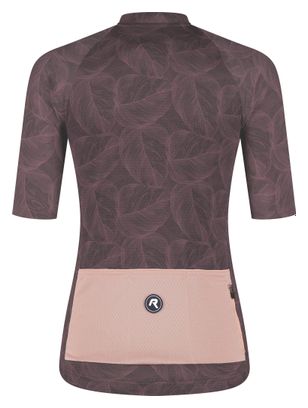 Maillot Manches Courtes Vélo Rogelli Essential Graphic II Bordeaux/Corail Femme