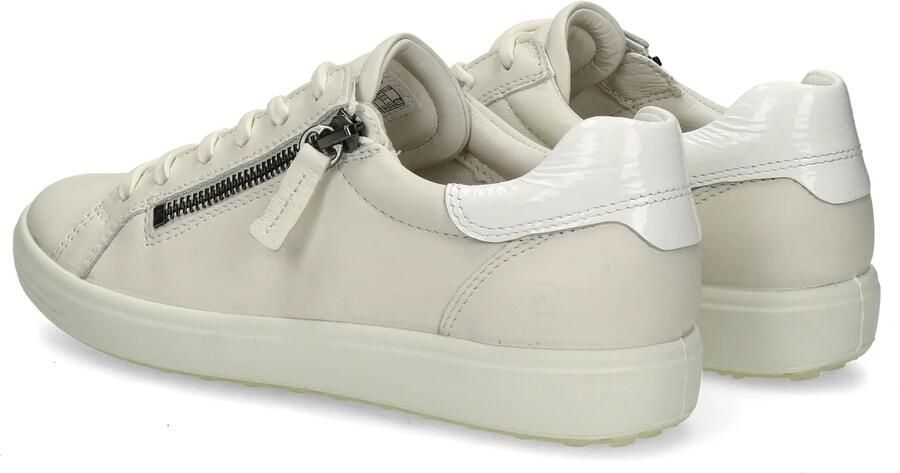 ECCO Soft 7 Side Zip Lace Veterschoenen Laag Wit