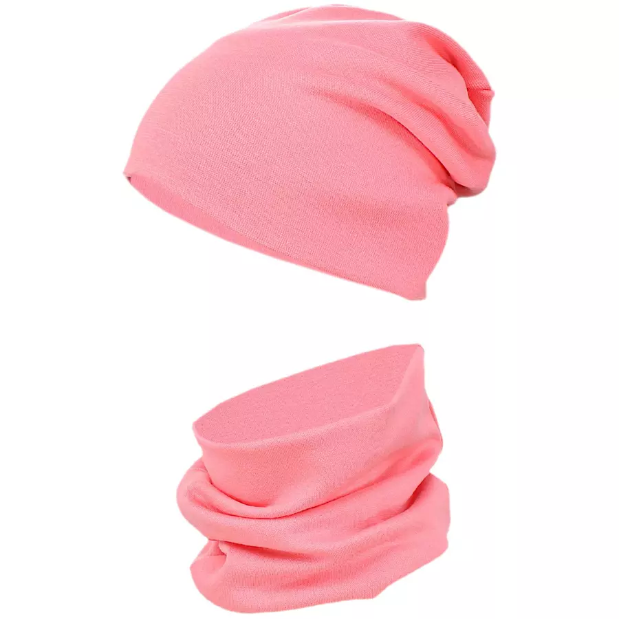 TupTam Unisex Kinder Beanie Mütze Schlauchschal Set koralle