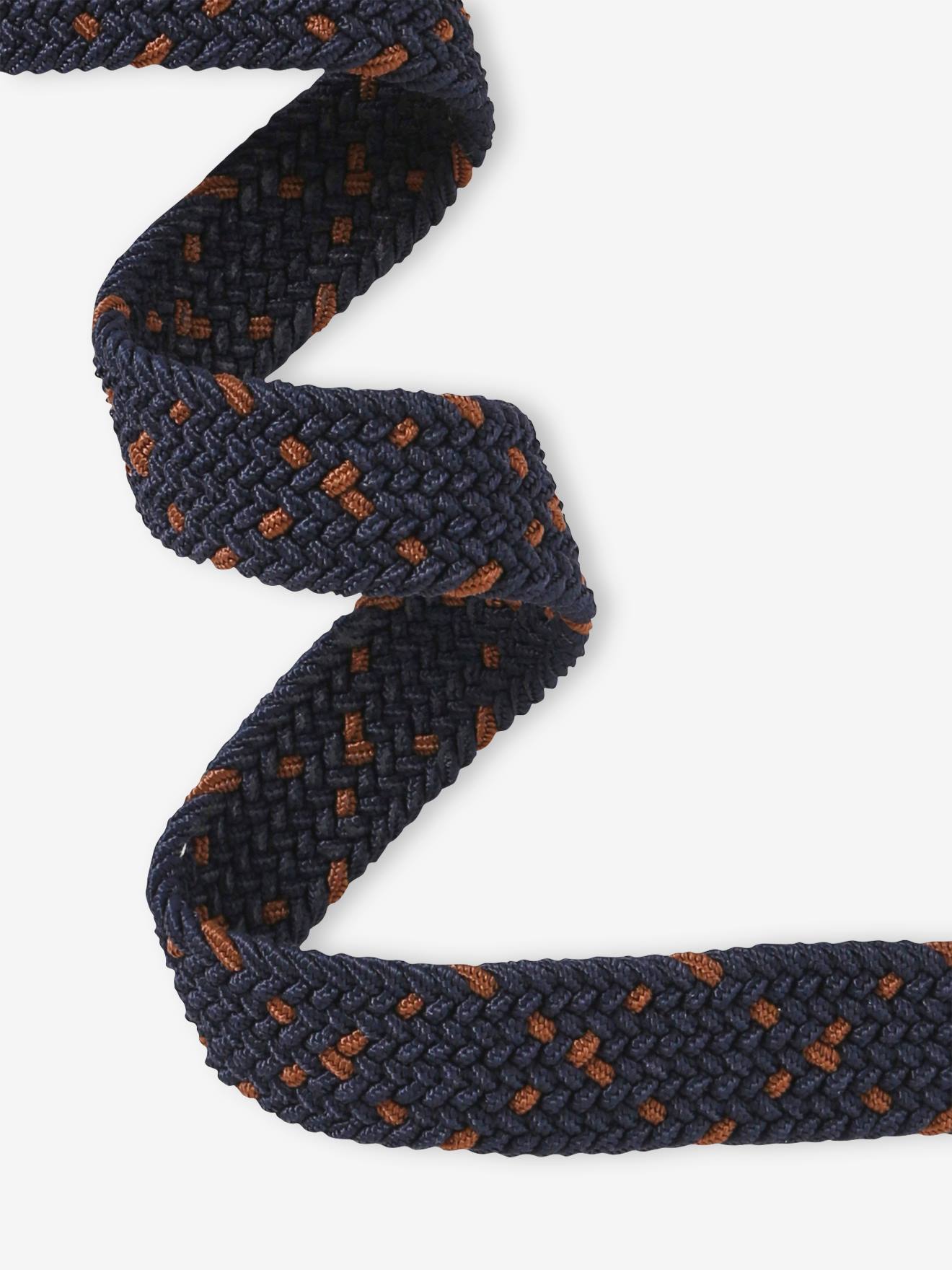 Cinto trançado bicolor azul marinho para meninos