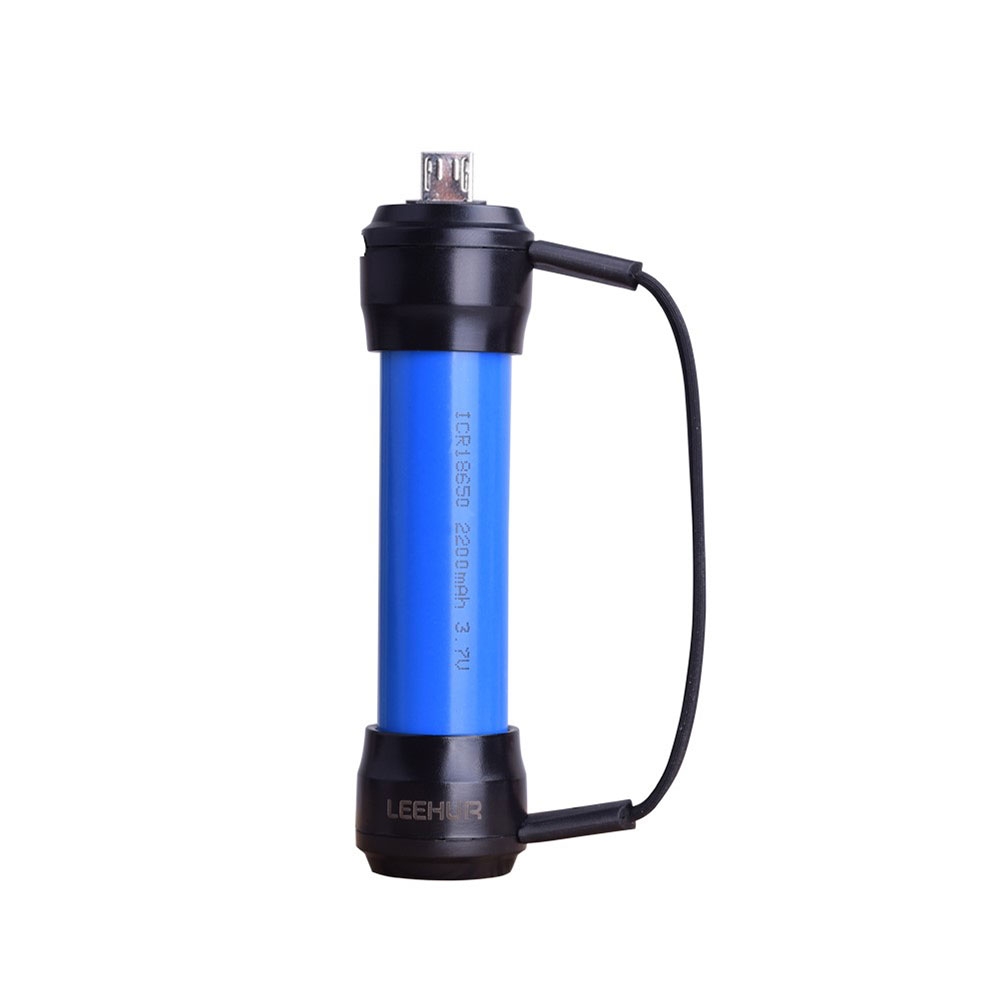 Magnet Ladeadapter Akku (18650) USB Ladegerät   Micro USB Notfall Powerbank (2000mAh) - Schwarz