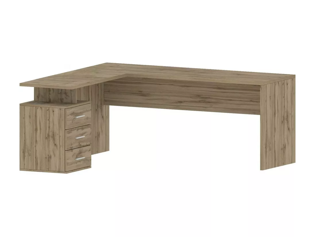 Mark Desk, Bureau PC d'angle, Table de bureau polyvalente, Bureau multi-positions peu encombrant, 100% Made in Italy, 160x60h75 cm, Chêne