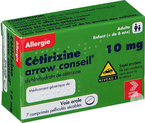 Arrow Conseil Cétirizine 10mg Comprimés Pelliculés Sécables 7