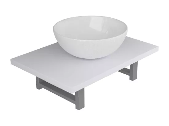 Meuble de salle de bain en deux pièces Céramique Blanc