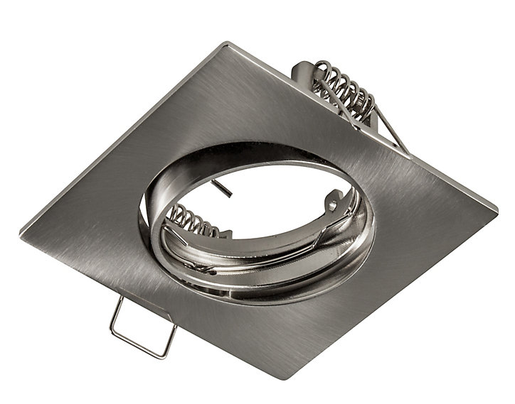Support carré pour spot encastrable LED Colours Ares métal chromé brossé Ø8,5 cm