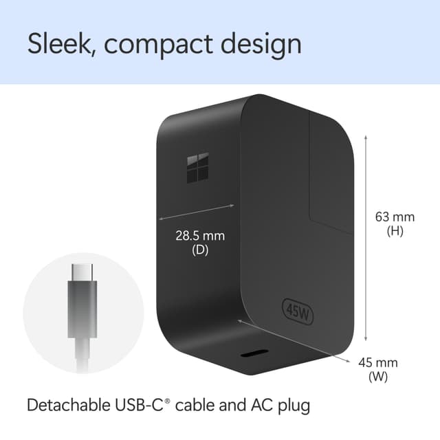Microsoft Surface USB-C-vægoplader 45W