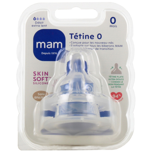 Tétines pour biberons en silicone MAM - Lot de 2