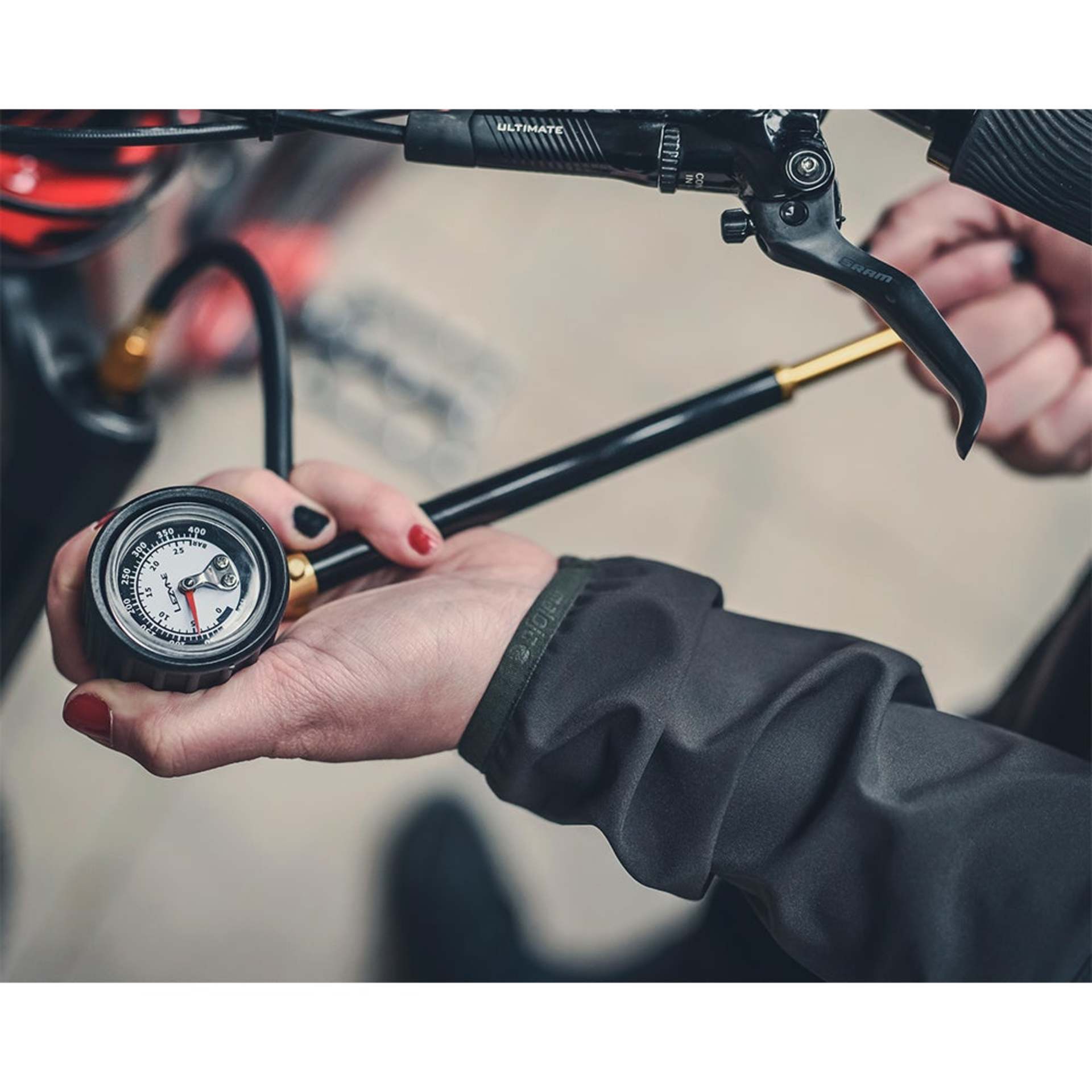 Lezyne Shock Drive Voorvorkpomp Zwart/Goud