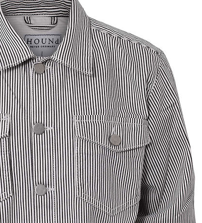 Hound Skjorte - Striped Overshirt - Blåck/Off White