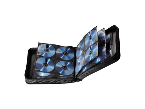 Hama CD Wallet Nylon 208 - Lomme for CD/DVD-plater - 208 plater - nylon - svart