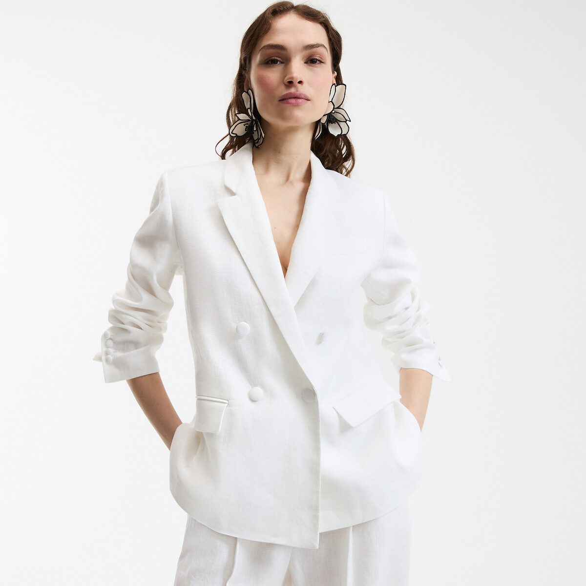 COLEÇÕES LA REDOUTE<br>Losvallende gekruiste blazer, Assinatura ISEULTT