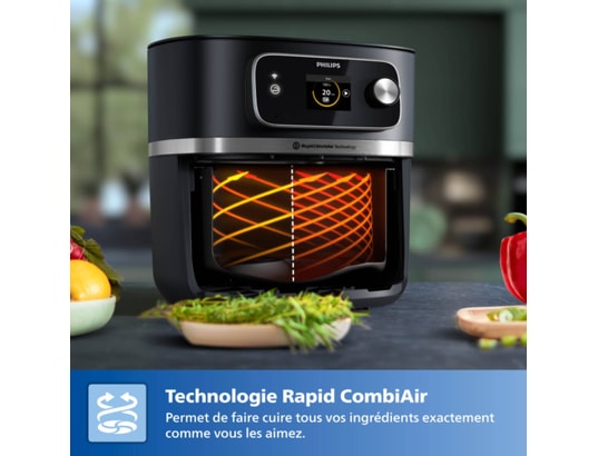 PHILIPS - Friteuse à air chaud HD9880/90 Air Fryer Connecté XXL noir Série 7000