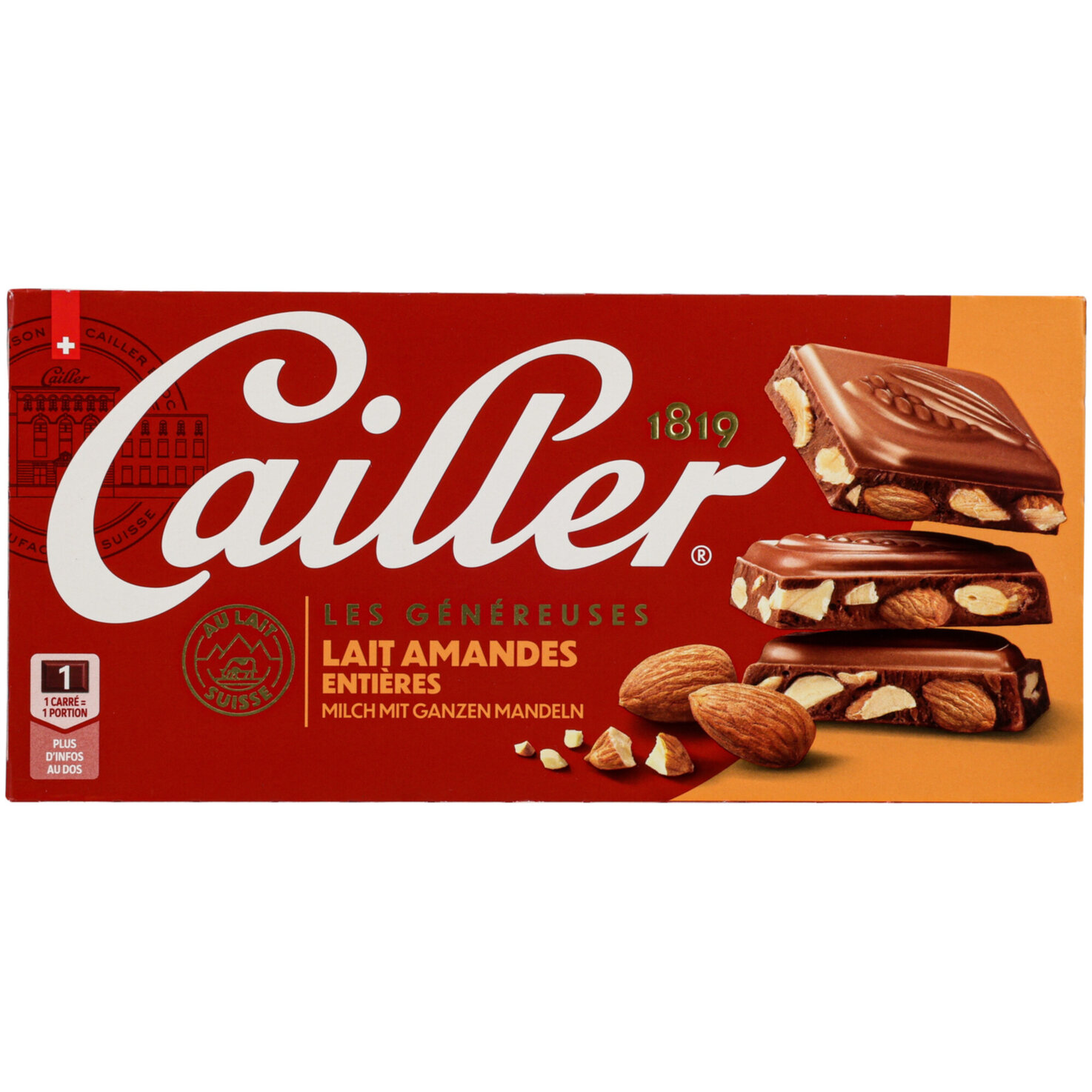 Cailler Tafelschokolade Milch mit Mandeln