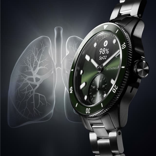 Withings ScanWatch Nova hybridur 42 mm (grøn)