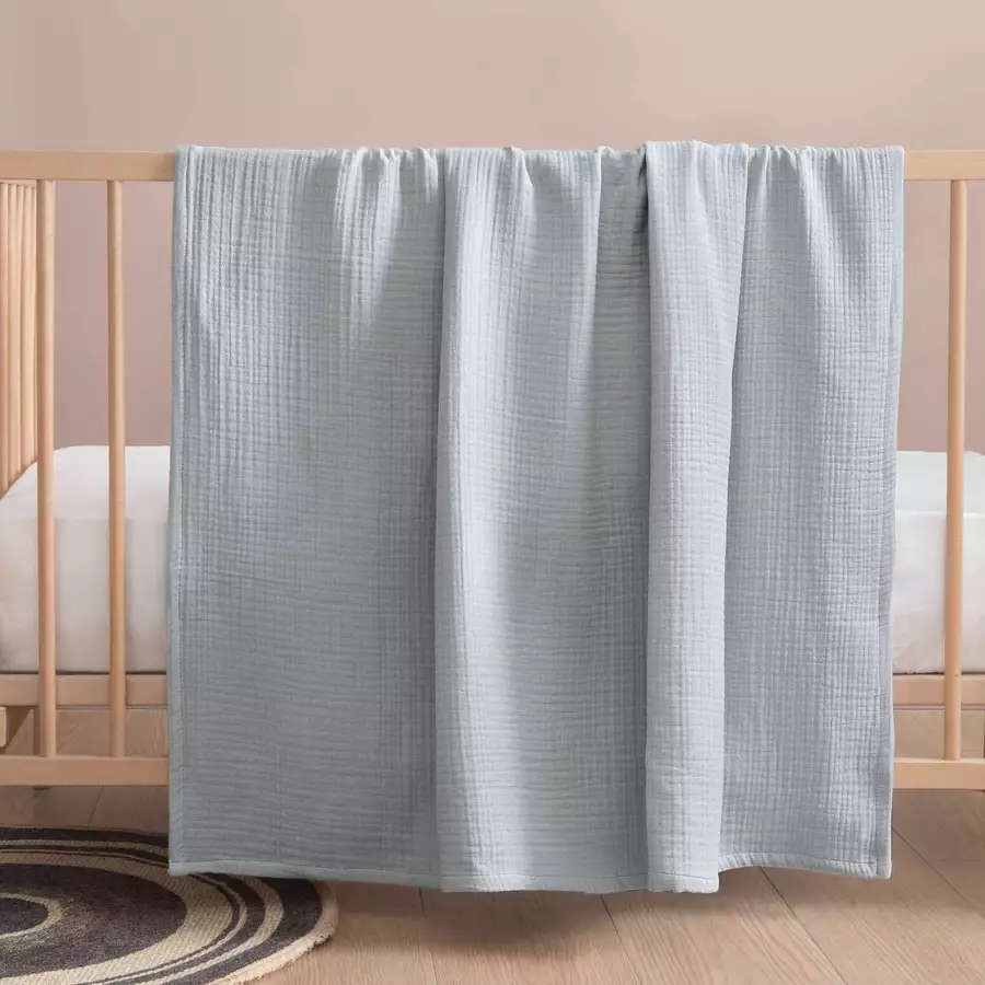 hibboux® Tagesdecken Musselin 120x120 4 Layer - Gray Multicolor