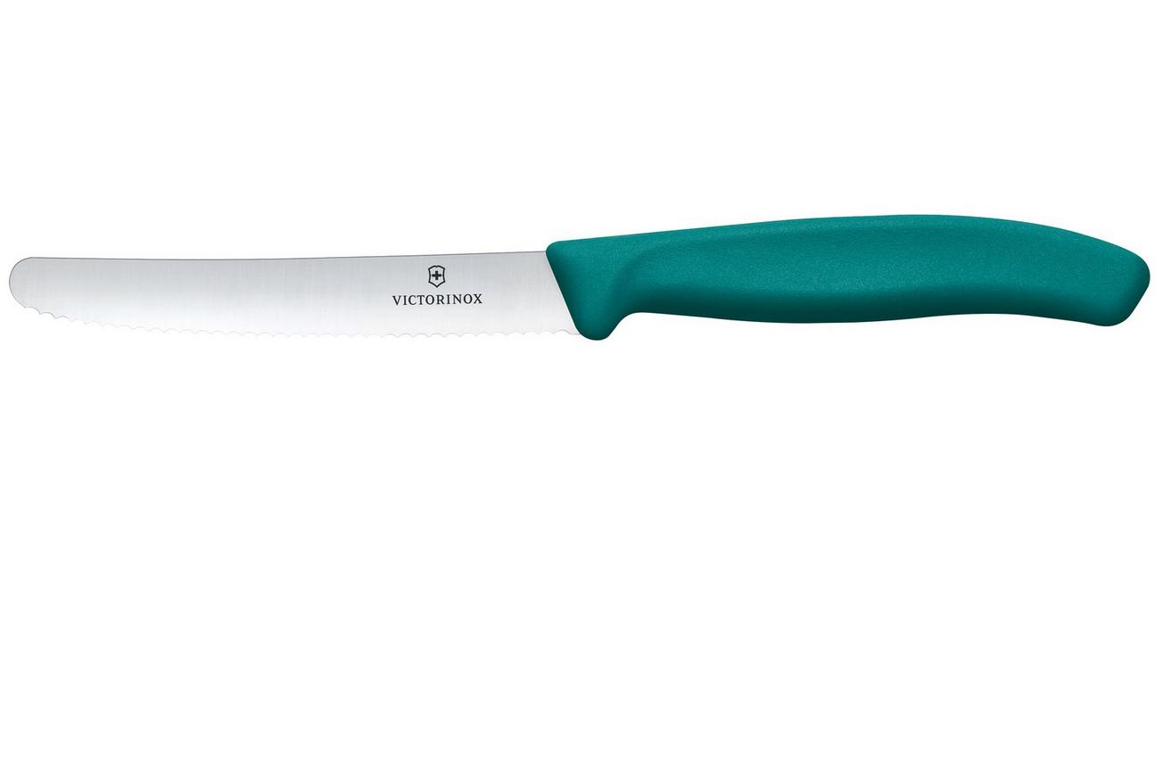 Victorinox Swiss Classic 6.7834.C1 Tomato & Table Knife, Wavy, Green, gekarteld tomatenmes