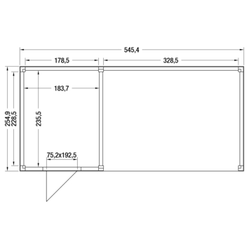 Tuinhuis Douglas 545x255cm a-symmetrisch