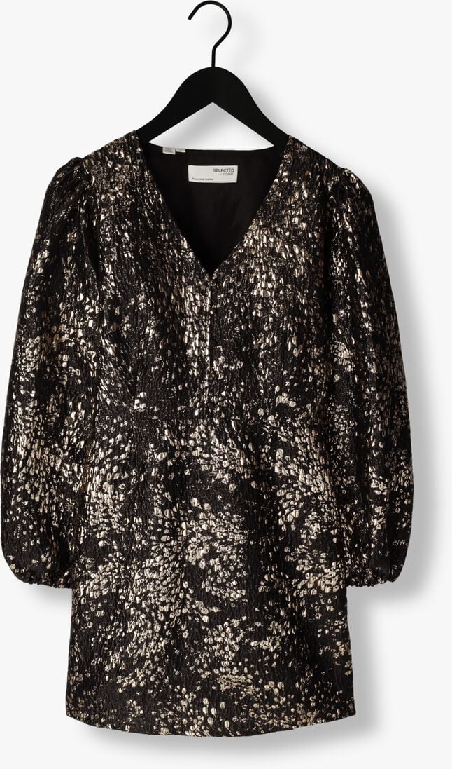 SELECTED FEMME gouden selected femme mini jurk slfpaula golden leo ls short dress