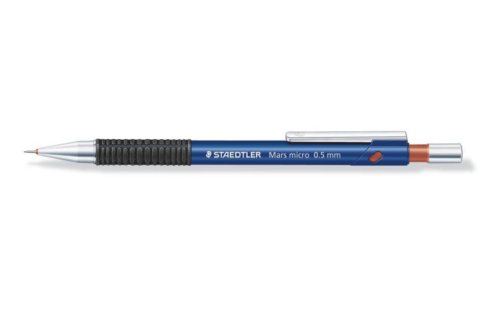 Minenbleistift Mars micro Blau, 0.5 mmDruckbleistift mit Radierer