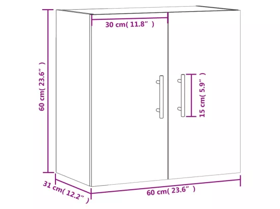 Armoire murale chêne sonoma 60x31x60 cm bois d'ingénierie