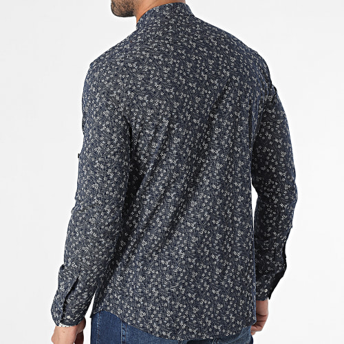 Chemise Manches Longues Bleu Marine Floral