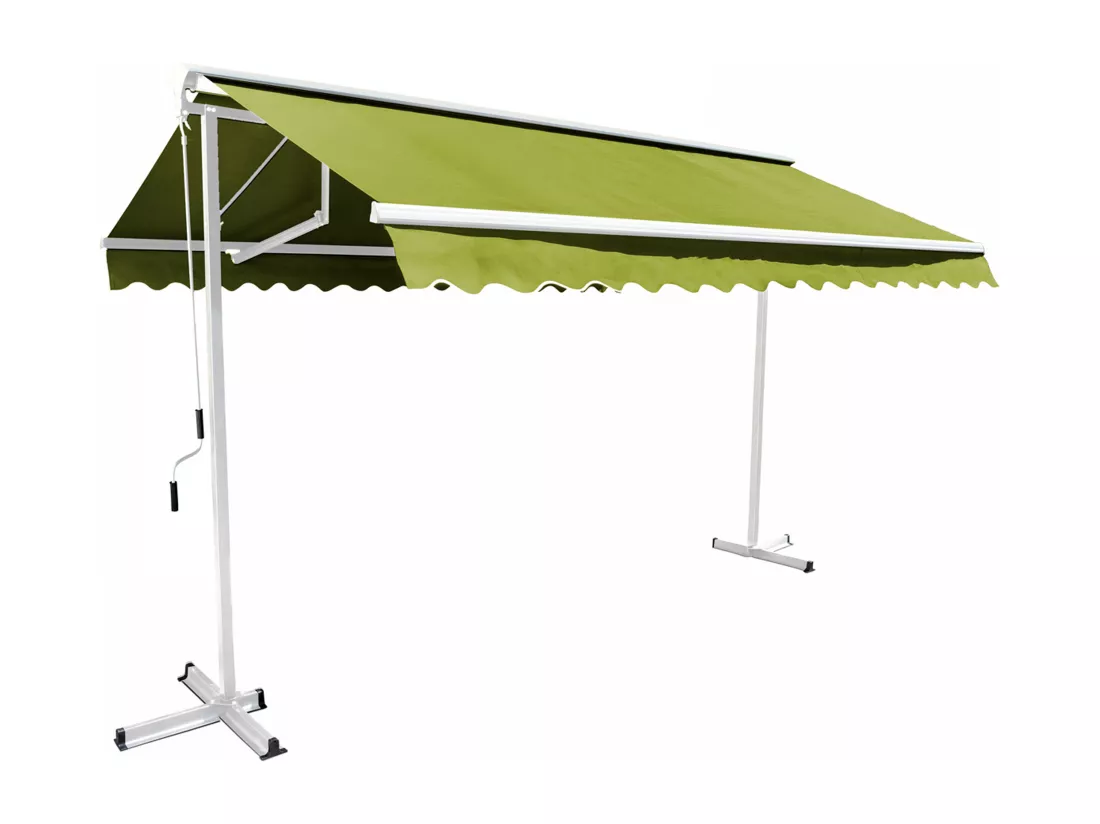 Ensemble store double pente 3x3 m et 4 dalles lestées vert