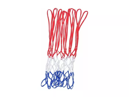 Lot de 2 filets de panier de basket-ball - Rouge, blanc, bleu - Adaptabilité universelle et Installation facile