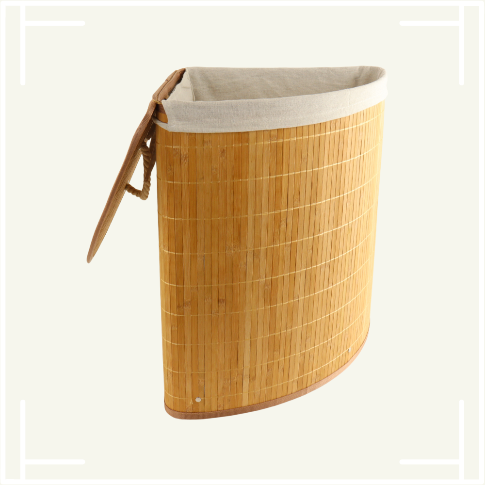 Marbeaux Wasmand met Deksel Hoekvormig Bruin 35x35x50cm Bamboe