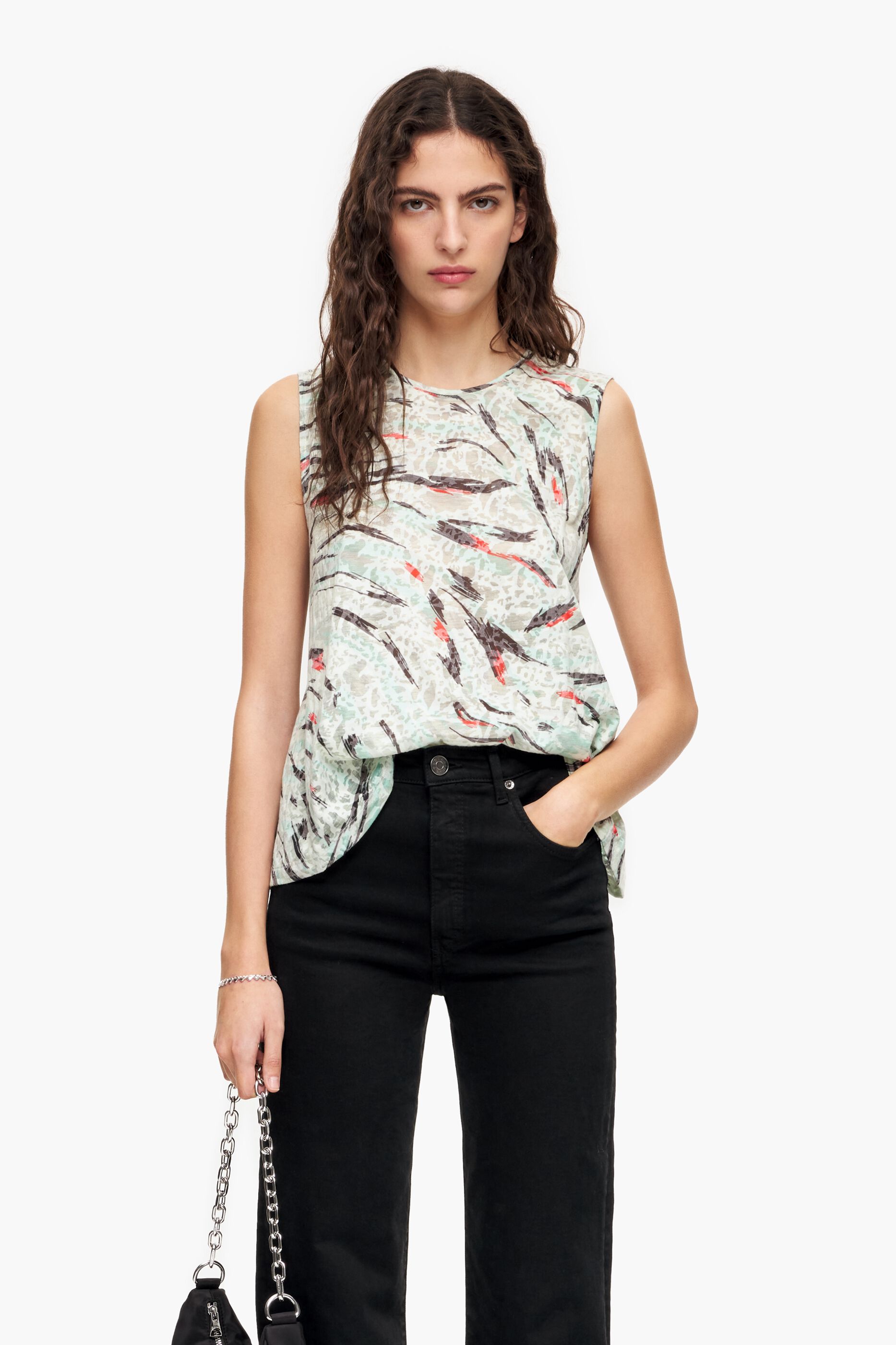 Camiseta flare com estampa de asas de borboleta na cor menta