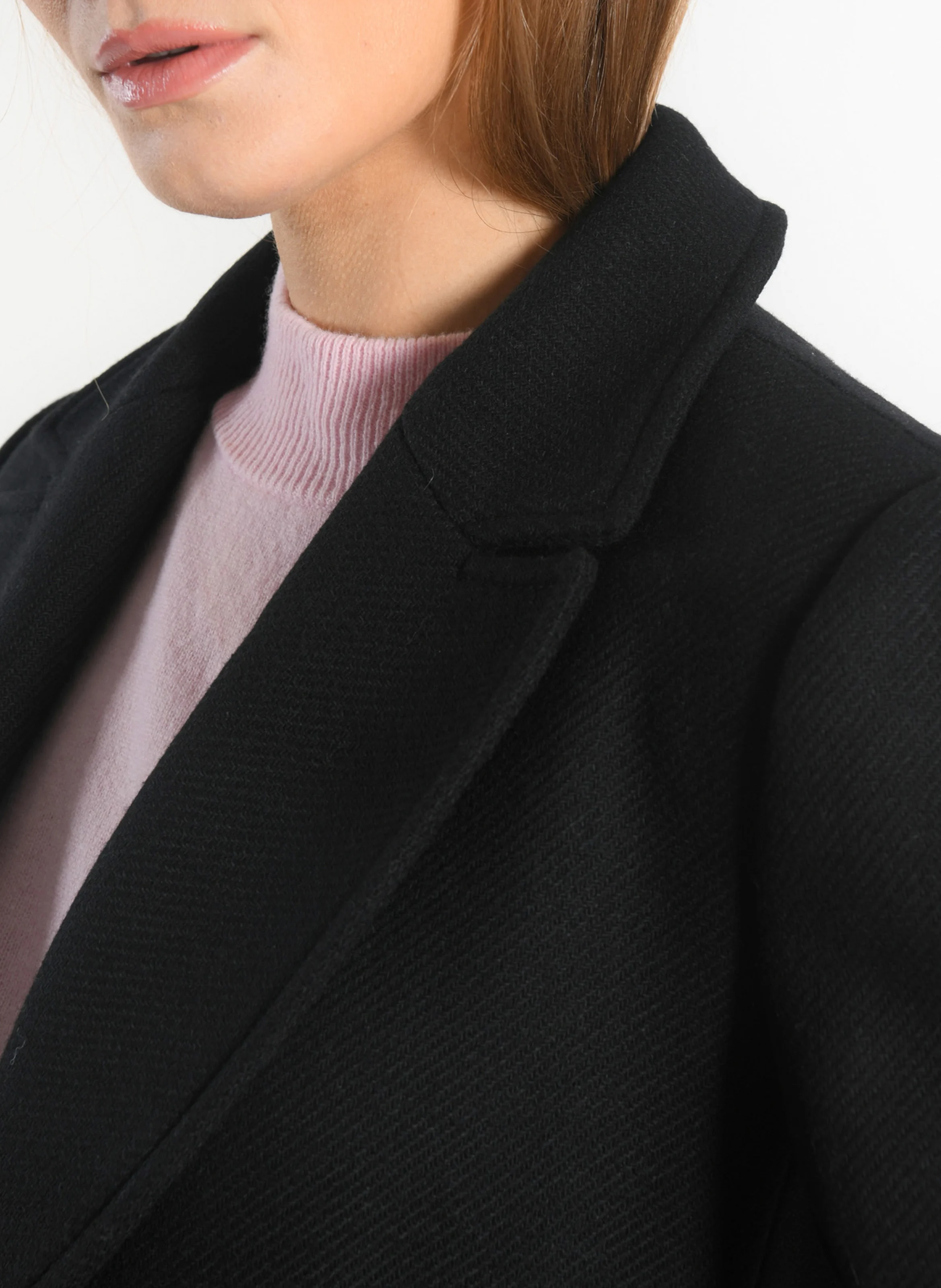 NAEL - Manteau droit en laine mélangée | Noir