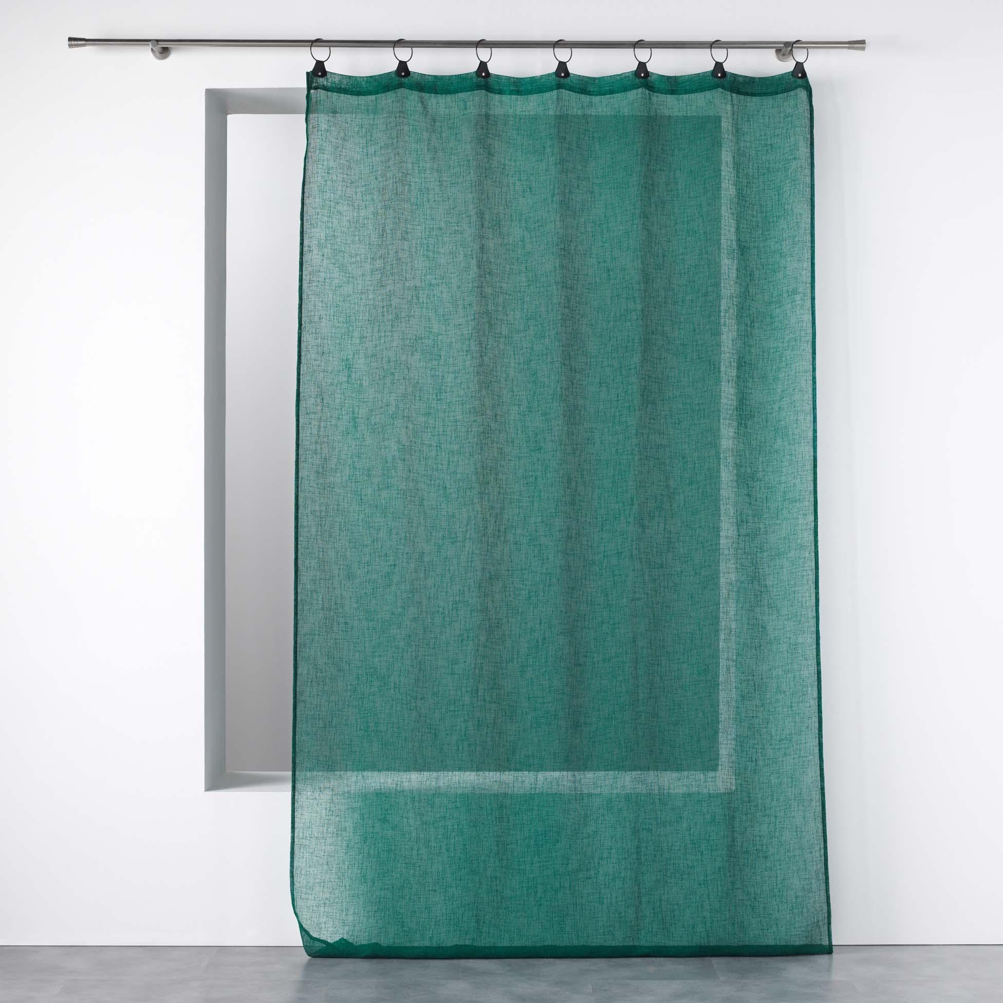 PANNEAU ANNEAUX 140X240CM VOILE TISSE LINKA EMERAUDE