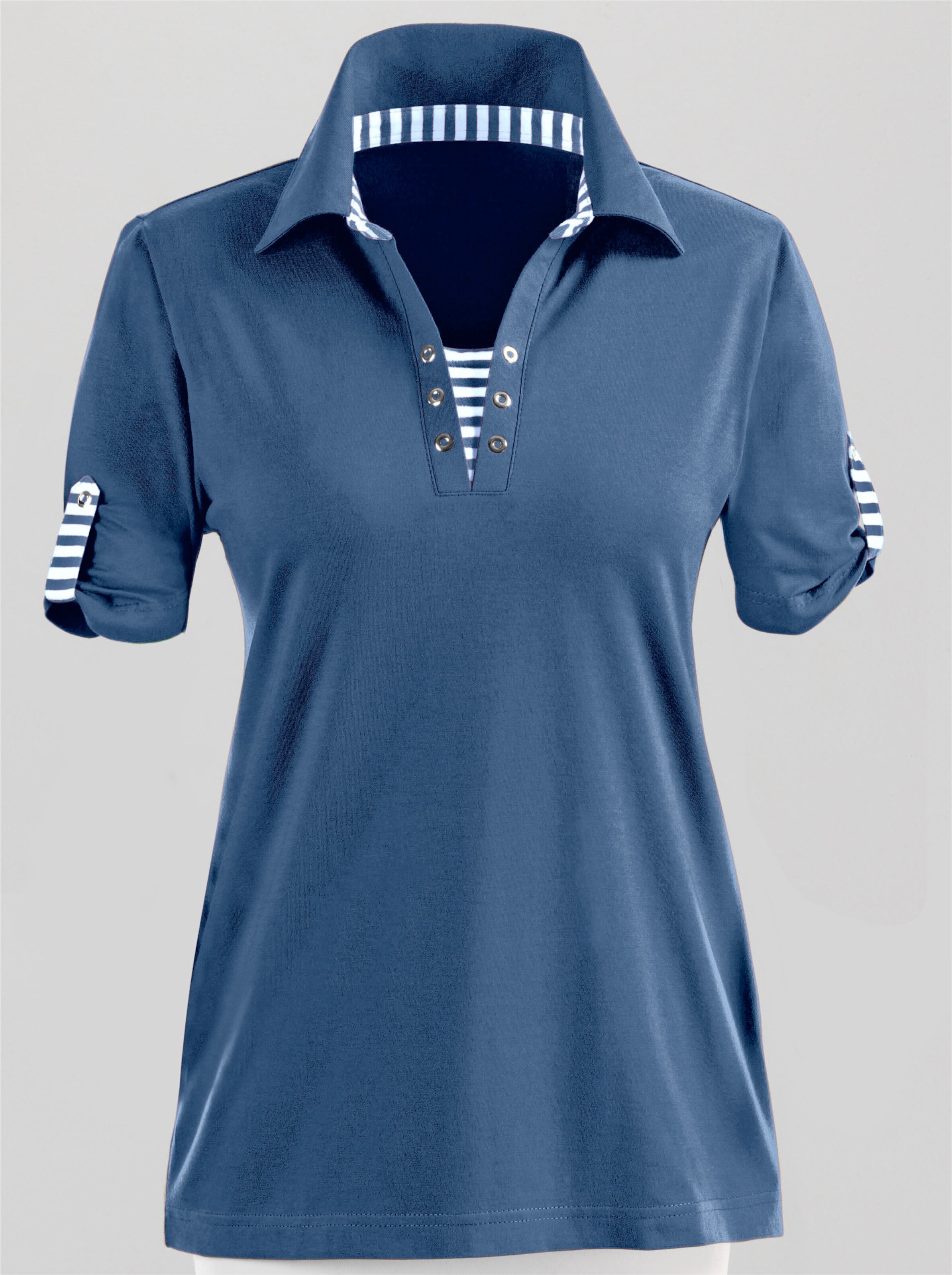 Kurzarmshirt in blau