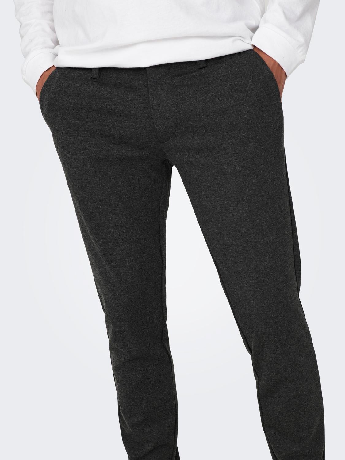 ONSMARK Slim Fit Chino Hose Dark Grey Melange