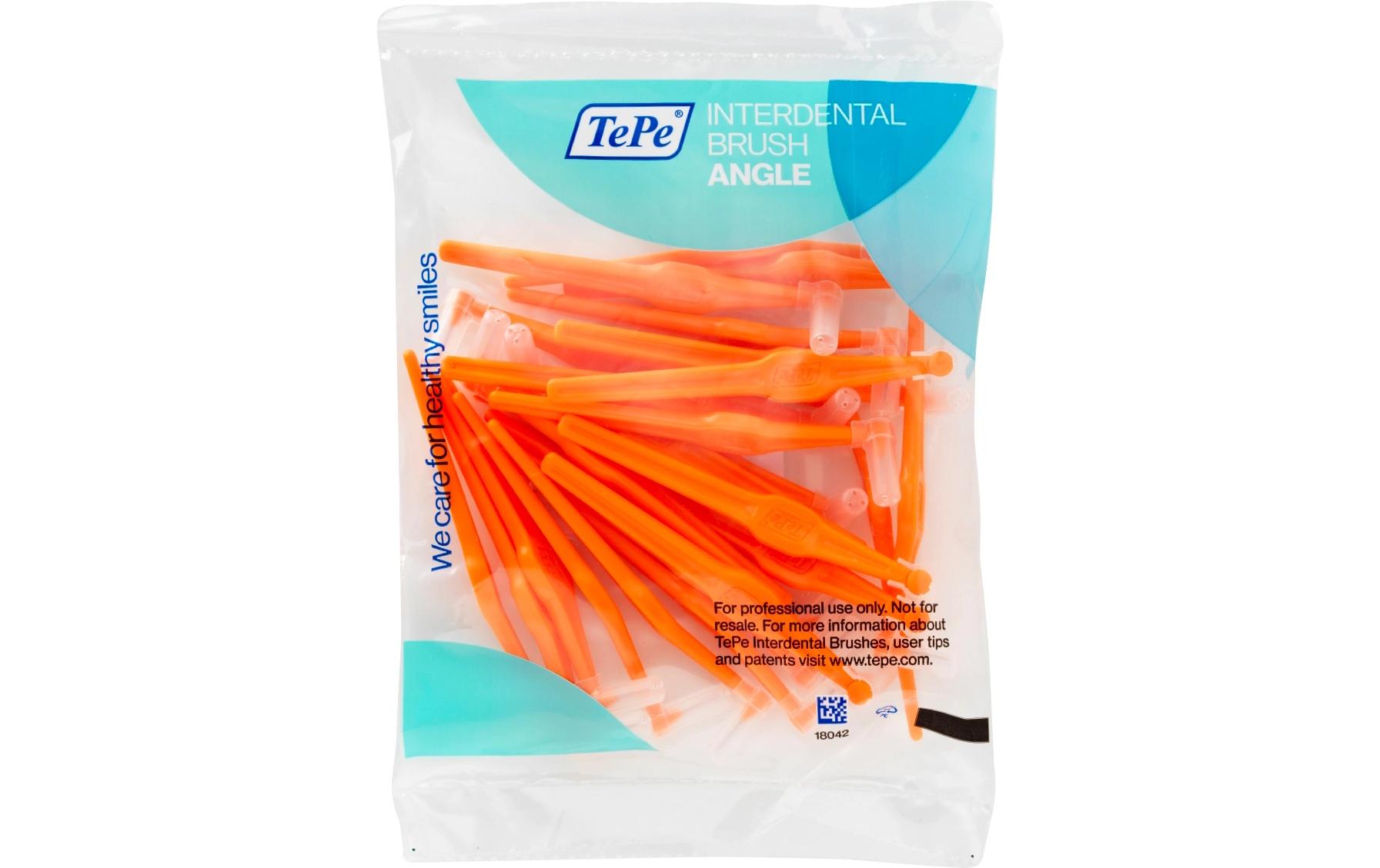 Interdentalbürsten Angle OrangeGewinkelte Interdentalbürste für besseren Zugang